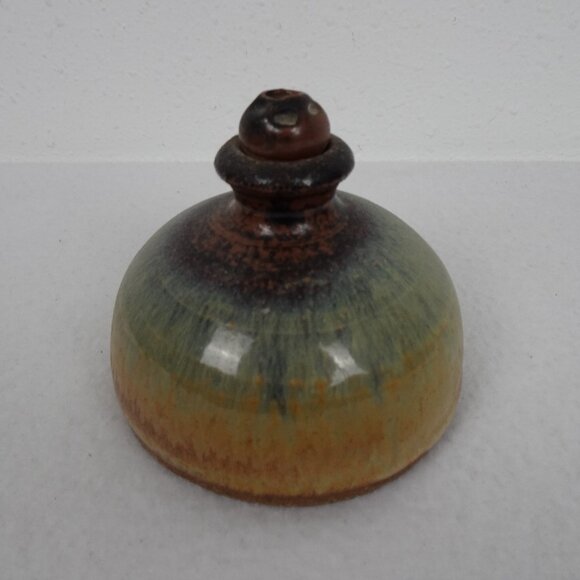 Handmade Art Pottery Oil Diffuser Summer Beach Glazed Colors Signed - Picture 1 of 11